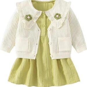 Toddler girl dress and cardigan set